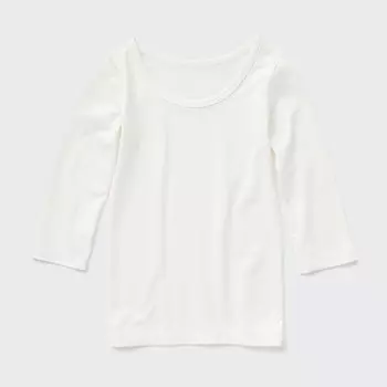 Футболка HEATTECH с круглым вырезом для малышей Uniqlo, белый