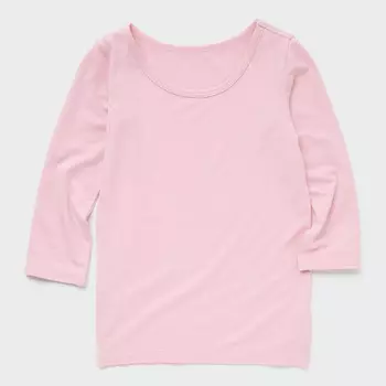 Футболка HEATTECH с круглым вырезом для малышей Uniqlo, розовый