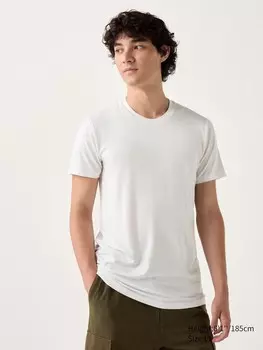 Футболка Heattech с круглым вырезом короткий рукав Uniqlo, цвет 00 белый