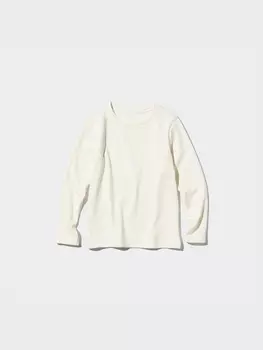 Футболка Heattech с круглым вырезом, очень теплая Uniqlo, цвет 01 белый