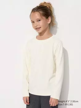 Футболка Heattech с круглым вырезом, очень теплая Uniqlo, цвет 01 белый