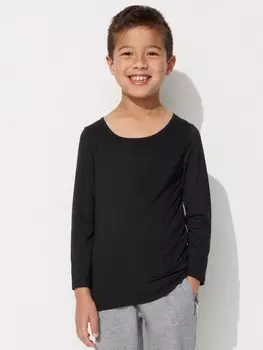 Футболка Heattech с круглым вырезом Uniqlo, цвет 09 черный