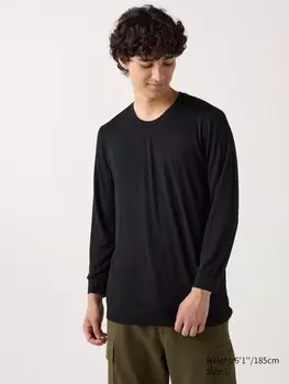 Футболка Heattech с круглым вырезом Uniqlo, цвет 09 черный