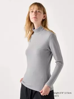 Футболка Heattech ультра-теплая с высоким воротом Uniqlo, цвет 03 серый