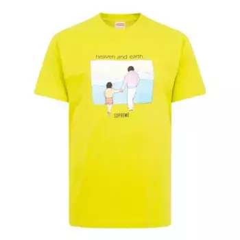 Футболка heaven and earth tee fw19 'yellow' Supreme, желтый