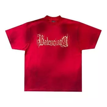 Футболка heavy metal logo t-shirt oversized 'red' Balenciaga, красный