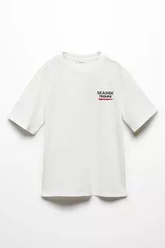 Футболка Hefei с принтом на спине Mango, белый