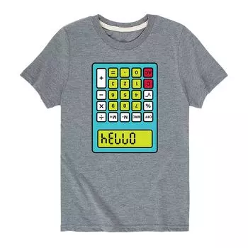 Футболка Hello Calculator с графическим рисунком в стиле ретро для мальчиков 8–20 лет Licensed Character