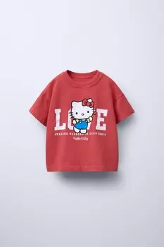 Футболка hello kitty ZARA, красный