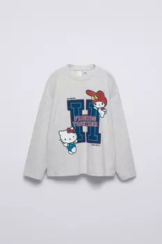 Футболка hello kitty ZARA, серый мергель