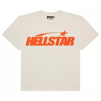 Футболка Hellstar Classic T-Shirt (Gel Print), цвет White/Orange