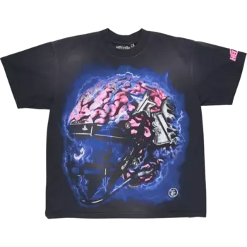 Футболка Hellstar Powered By The Star 'Black/Purple', черный