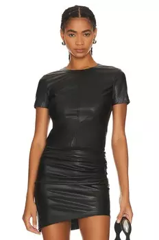 Футболка Helmut Lang Faux Leather, черный