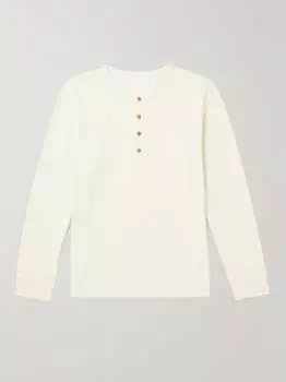 Футболка Henley из хлопкового джерси NUDIE JEANS, белый