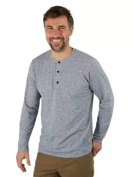 Футболка henley из льняной смеси newlyn regular fit с длинным рукавом Rohan, цвет French Blue Marl