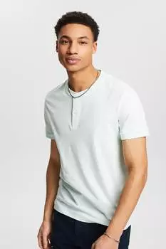 Футболка Henley из органического хлопка Esprit, зеленый