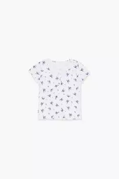 Футболка Henley с цветочным принтом для девочек Forever 21, белый
