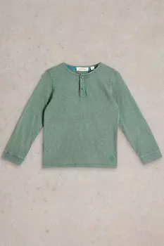 Футболка хенли из 100% хлопка White Stuff, зеленый