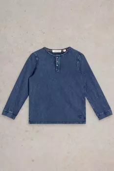 Футболка хенли из 100% хлопка White Stuff, синий