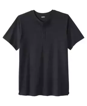 Футболка-хенли облегченная удлиненная без усадки Big & Tall KingSize, черный