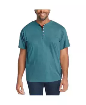 Футболка-хенли с коротким рукавом Big & Tall by KingSize Heavyweight Boulder Creek, синий