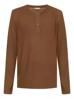 Футболка хенли в рубчик AMI Paris, коричневый