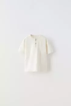 Футболка хенли ZARA, экрю