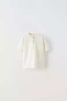 Футболка хенли ZARA, экрю