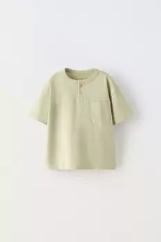 Футболка хенли ZARA, светло-зеленый