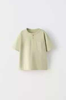 Футболка хенли ZARA, светло-зеленый