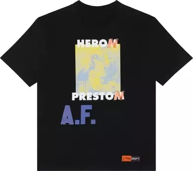 Футболка Heron Preston A.F. Authorized Tee 'Black/Lemon', черный