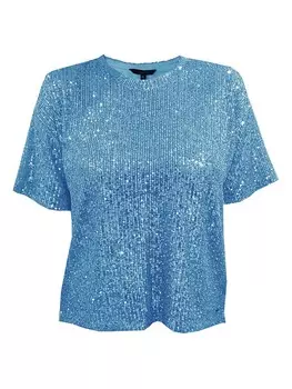 Футболка Herrlicher Paillettenshirt, синий
