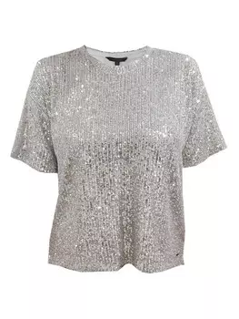 Футболка Herrlicher Paillettenshirt, светло-серый