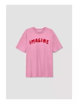 Футболка Hessnatur Relaxed aus reiner Bio Baumwolle, розовый