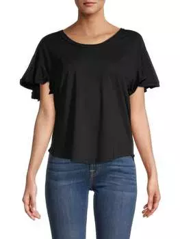 Футболка high-low с рукавами-воланами Chelsea &amp; Theodore Black