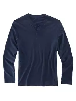 Футболка HIS Henleyshirt, темно-синий