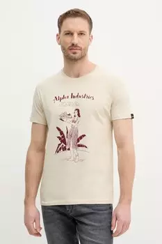 Футболка хлопковая Alpha Hawaii T Alpha Industries, бежевый