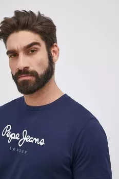 Футболка хлопковая Eggo Pepe Jeans, темно-синий