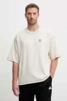 Футболка хлопковая Essentials Adidas Originals, бежевый