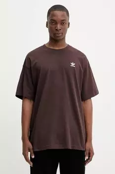 Футболка хлопковая Essentials Adidas Originals, коричневый