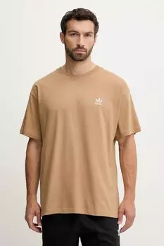 Футболка хлопковая Essentials Adidas Originals, коричневый