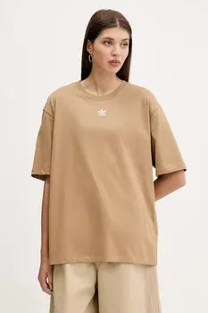 Футболка хлопковая Essentials Adidas Originals, коричневый