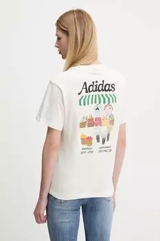 Футболка хлопковая FARMMKT Adidas, бежевый