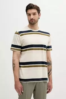 Футболка хлопковая Golborne Stripe Relaxed Fit Barbour, бежевый