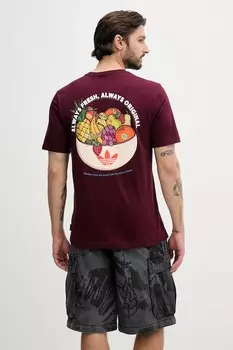 Футболка хлопковая Graphic Lo Ss T Adidas Originals, бордовый