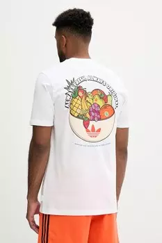 Футболка хлопковая Graphic Lo Ss T Adidas Originals, белый