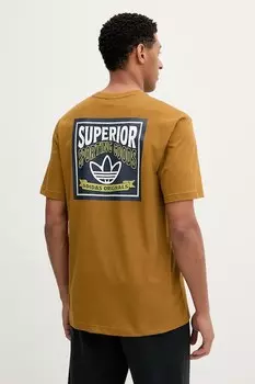 Футболка хлопковая Graphic Lo Ss T Adidas Originals, зеленый