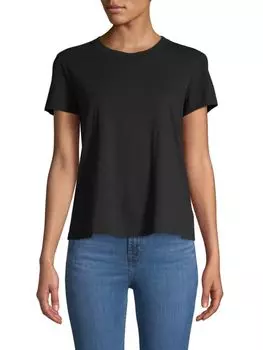 Футболка Хлопковая James Perse с короткими рукавами, черный