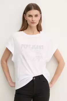 Футболка хлопковая LIRA Pepe Jeans, белый