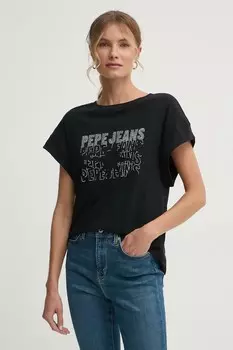 Футболка хлопковая LIRA Pepe Jeans, черный